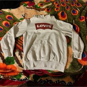 Kids large LEVI’S hoodie, white and red,